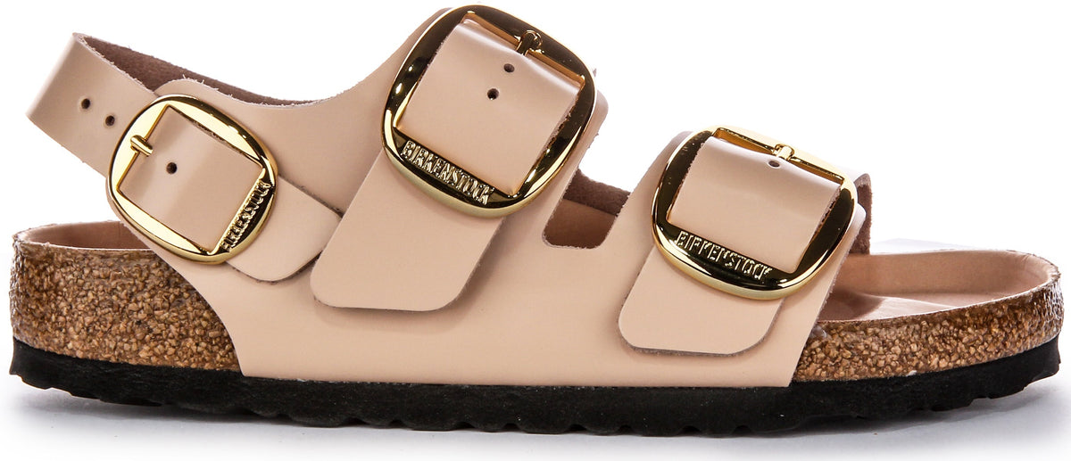 Sandales Birkenstock Milano | cuir véritable beige pour femme