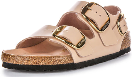 Sandales Birkenstock Milano | cuir véritable beige pour femme