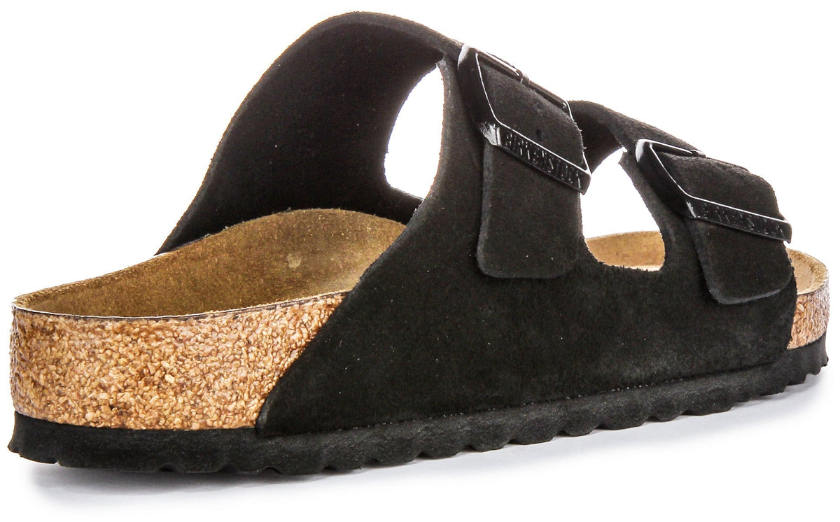 Sandales Birkenstock Arizona | cuir suédé noir - semelle intérieure souple pour homme et femme