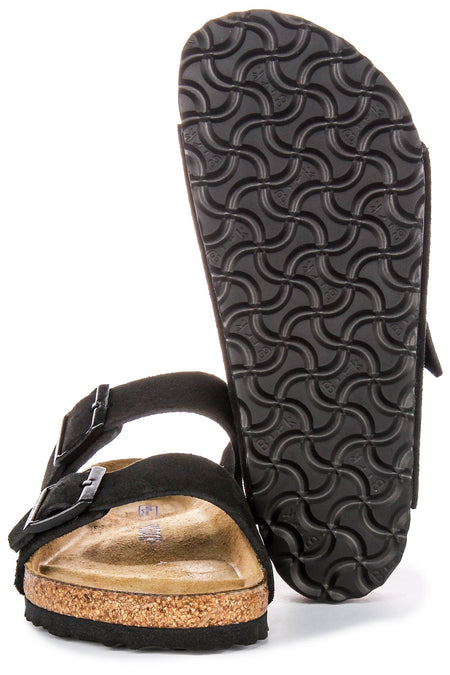 Sandales Birkenstock Arizona | cuir suédé noir - semelle intérieure souple pour homme et femme
