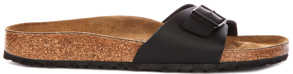 Birkenstock Madrid-sandalen | Zwart Birko-Flor voor dames - Smalle pasvorm