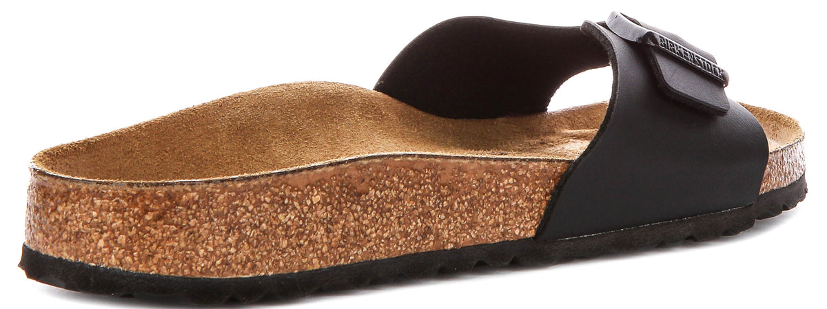 Birkenstock Madrid-sandalen | Zwart Birko-Flor voor dames - Smalle pasvorm
