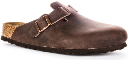 Birkenstock Boston Clogs | Pelle marrone autentica da uomo e donna