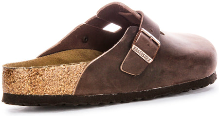 Birkenstock Boston Clogs | Pelle marrone autentica da uomo e donna