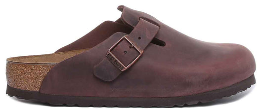 Zoccoli Birkenstock Boston | vera pelle marrone scuro da uomo