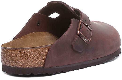 Zoccoli Birkenstock Boston | vera pelle marrone scuro da uomo