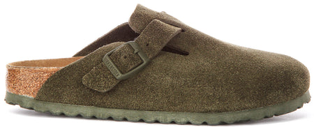 Sabots Boston Birkenstock | Birko-Flor vert foncé pour hommes et femmes - coupe étroite