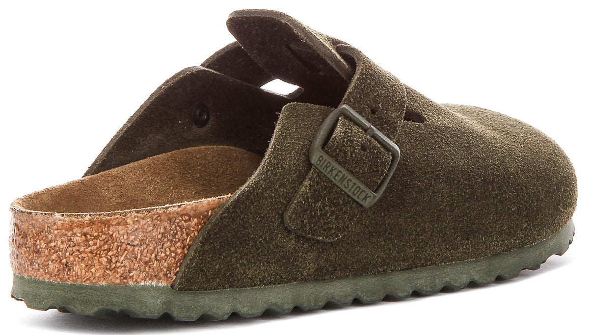 Sabots Boston Birkenstock | Birko-Flor vert foncé pour hommes et femmes - coupe étroite