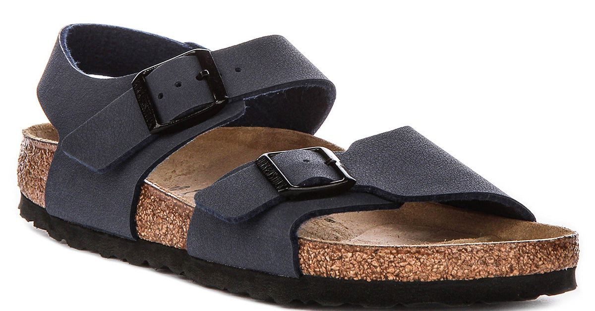 Chaussures New York Birkenstock | matière synthétique emblématique Birkenstock bleu marine pour enfants - coupe étroite