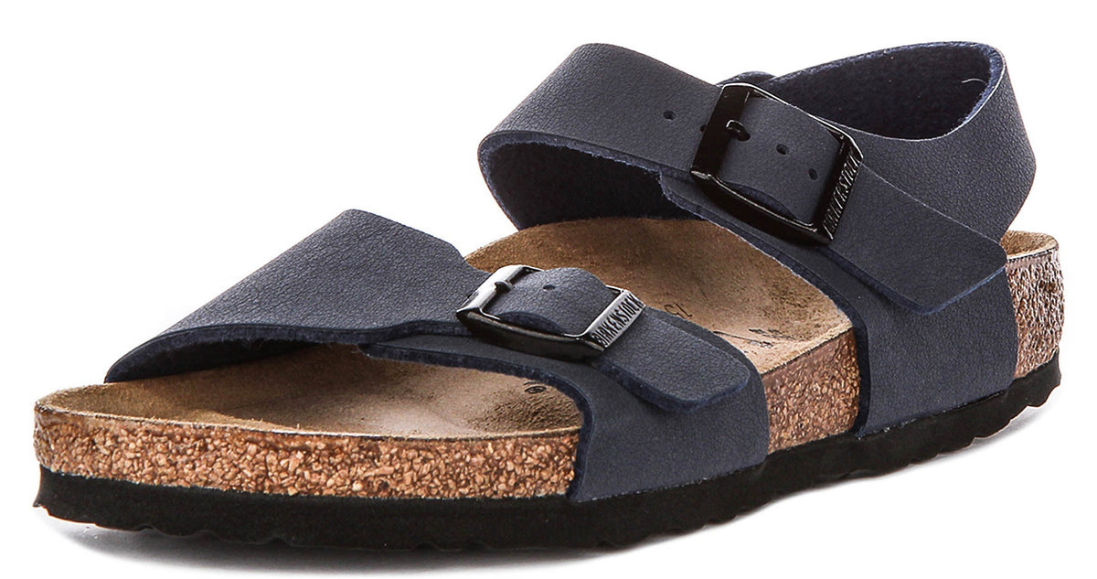Chaussures New York Birkenstock | matière synthétique emblématique Birkenstock bleu marine pour enfants - coupe étroite