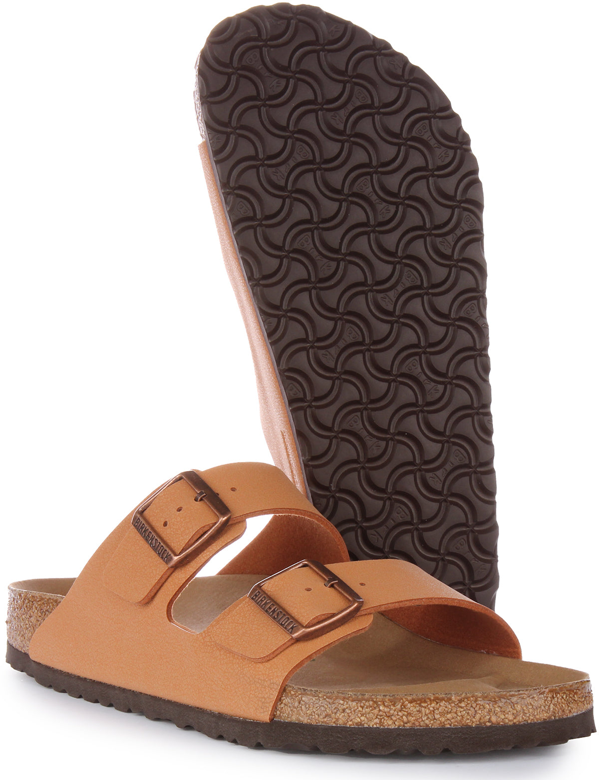 Sandales Birkenstock Arizona | Birko-Flor pêche - véganes pour hommes et femmes