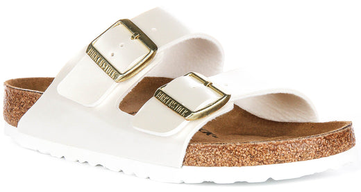 Sandali Birkenstock Arizona | Birko-Flor bianco perlato per bambini - Calzata regolare