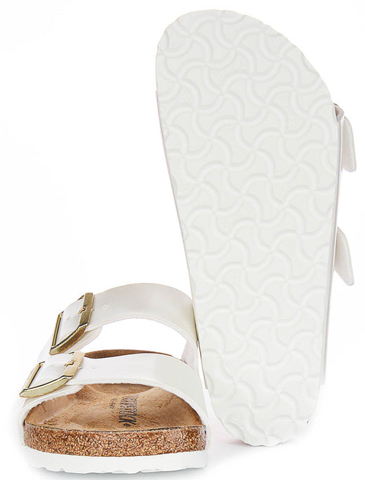Sandali Birkenstock Arizona | Birko-Flor bianco perlato per bambini - Calzata regolare