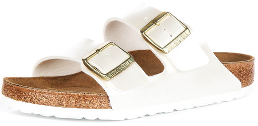 Sandali Birkenstock Arizona | Birko-Flor bianco perlato per bambini - Calzata regolare