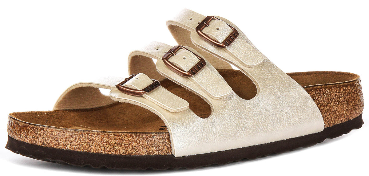 Sandales Birkenstock Florida | Birko-Flor blanc perle pour femme - coupe standard