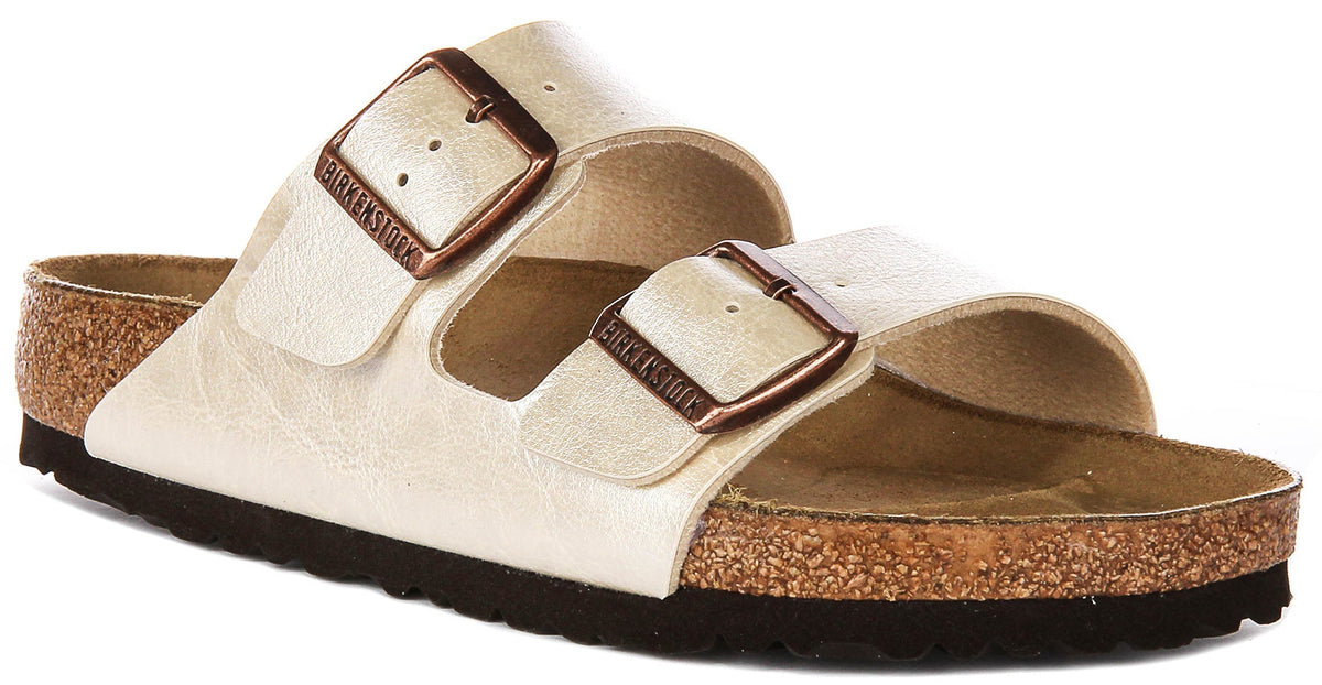 Sandali Birkenstock Arizona | Birko-Flor bianco perla per donna - calzata regolare