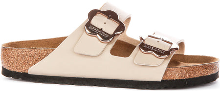 Birkenstock Arizona-sandalen | Zandkleurig Birko-Flor - Bloemenprint voor kinderen - normale pasvorm