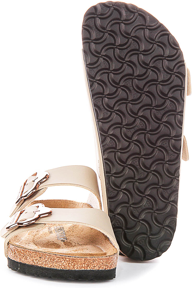 Birkenstock Arizona-sandalen | Zandkleurig Birko-Flor - Bloemenprint voor kinderen - normale pasvorm