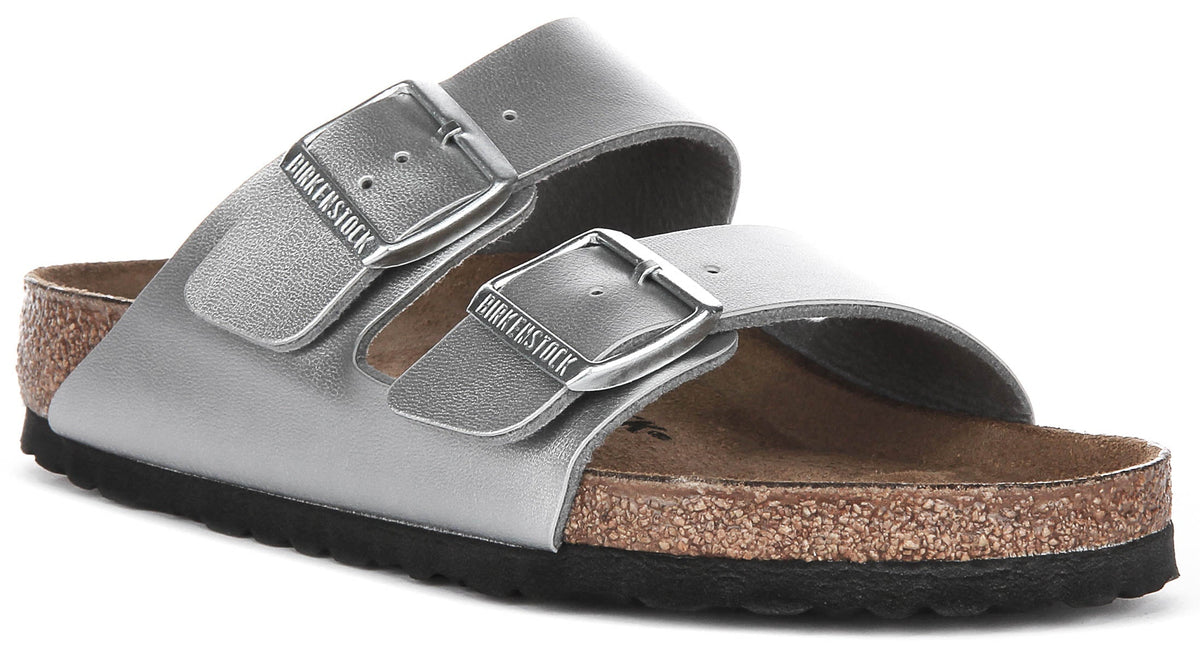 Sandali Birkenstock Arizona | Birko-Flor color argento da donna, calzata regular