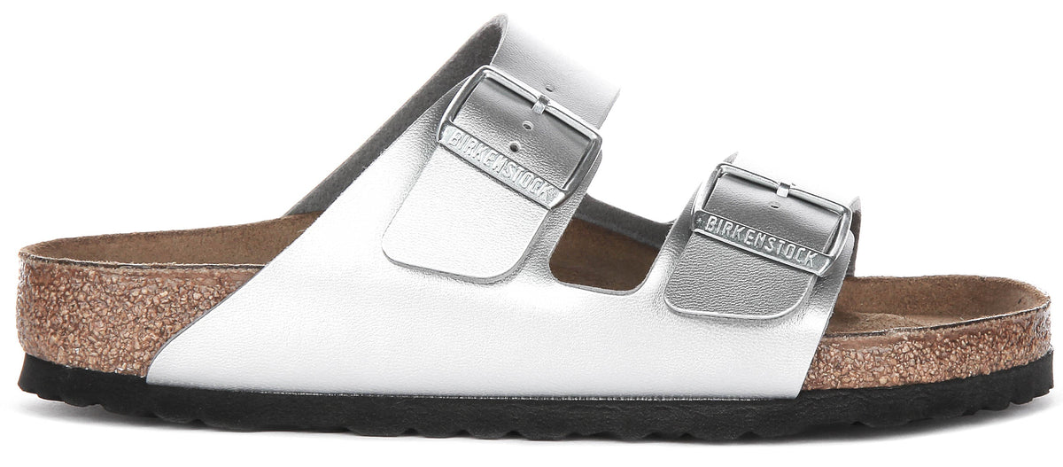 Sandali Birkenstock Arizona | Birko-Flor color argento da donna, calzata regular