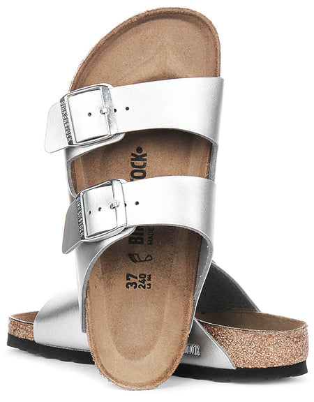 Sandali Birkenstock Arizona | Birko-Flor color argento da donna, calzata regular