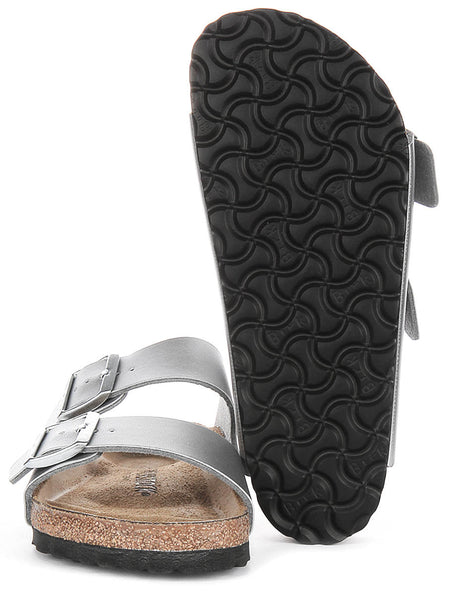 Sandali Birkenstock Arizona | Birko-Flor color argento da donna, calzata regular