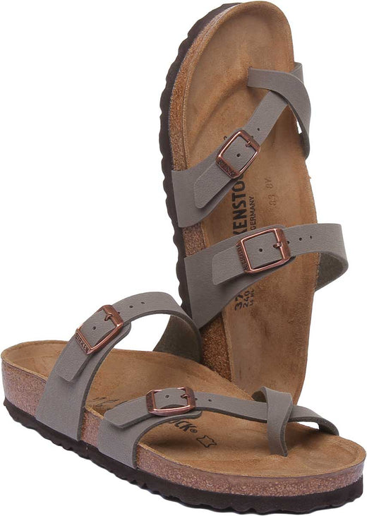 Sandali Birkenstock Mayari | Birko-Flor color pietra - finitura metallizzata da donna