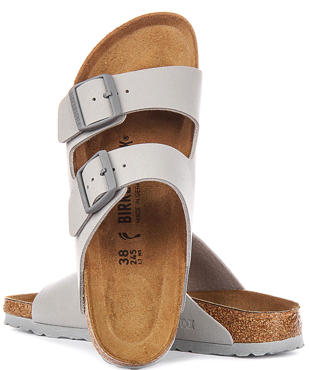 Sandales Birkenstock Arizona | Birko-Flor pierre pour femme - Coupe étroite