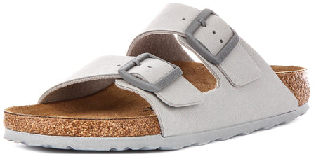 Sandales Birkenstock Arizona | Birko-Flor pierre pour femme - Coupe étroite