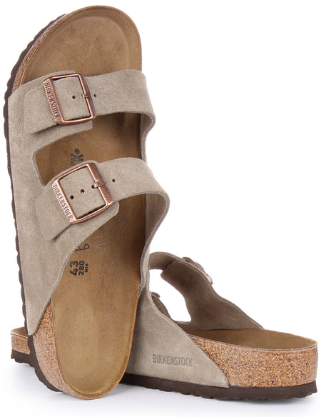 Sandali Birkenstock Arizona | Pelle scamosciata color tortora da uomo e da donna