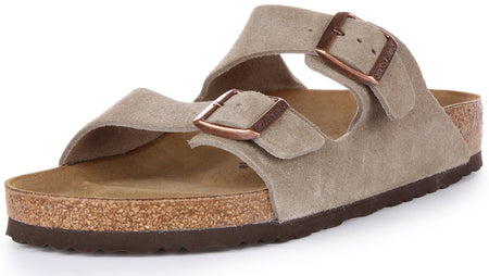 Sandali Birkenstock Arizona | Pelle scamosciata color tortora da uomo e da donna