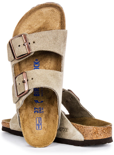 Birkenstock Arizona-sandalen | Taupe suède - zacht voetbed voor dames - smalle pasvorm