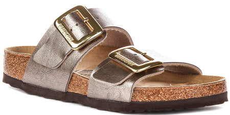 Birkenstock Sydney Cushion-träskor | Taupefärgat mockaläder för kvinnor – normal läst