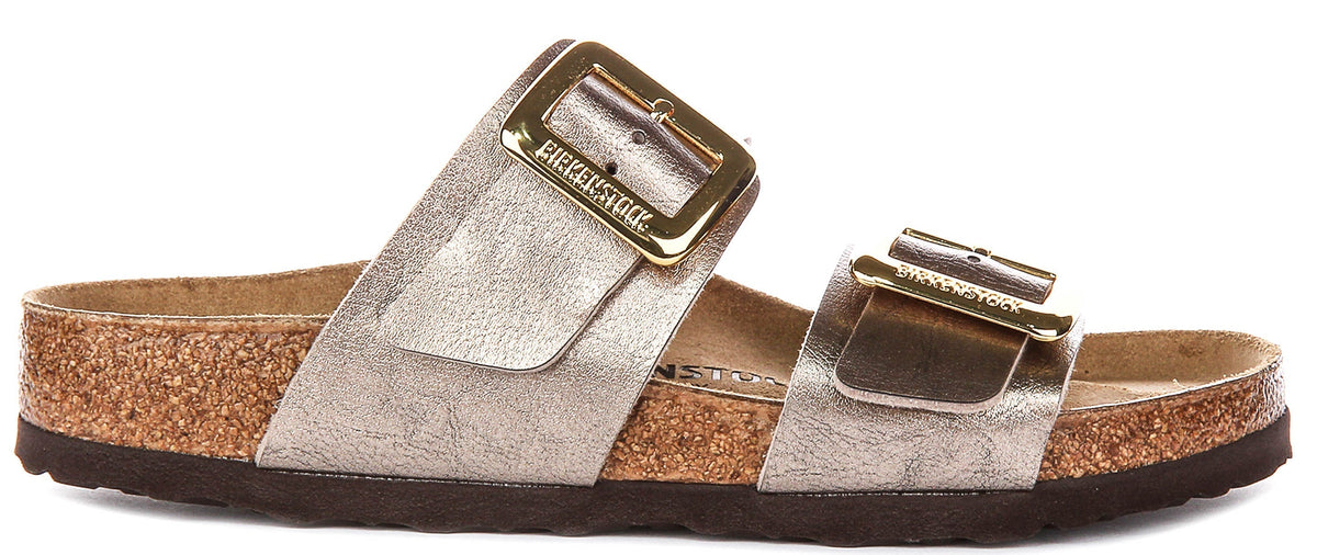 Birkenstock Sydney Cushion-träskor | Taupefärgat mockaläder för kvinnor – normal läst