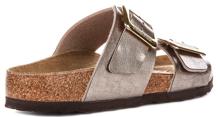 Birkenstock Sydney Cushion-träskor | Taupefärgat mockaläder för kvinnor – normal läst