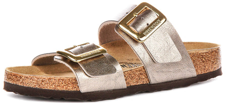 Birkenstock Sydney Cushion-träskor | Taupefärgat mockaläder för kvinnor – normal läst
