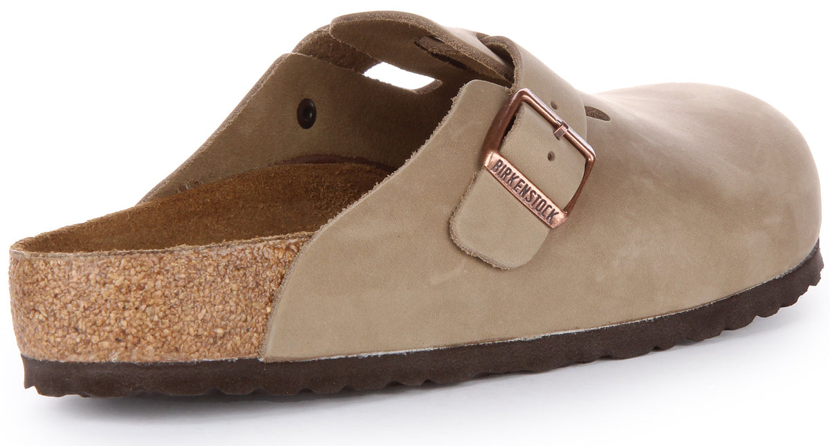 Zoccoli Birkenstock Boston | Pelle autentica color tabacco da donna